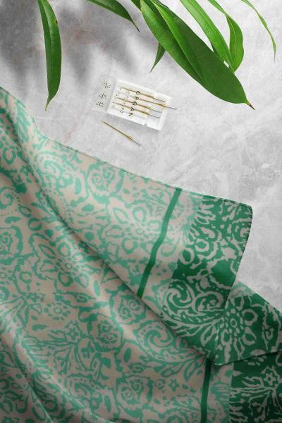 Zodyak Desenli Eşarp Yeşil