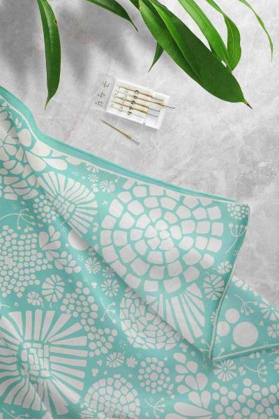 Nergis Desenli Eşarp Yeşil