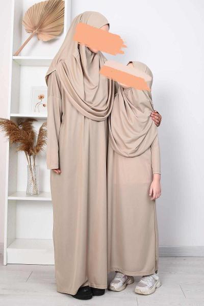 Çantalı Çocuk Namaz Elbisesi Taş