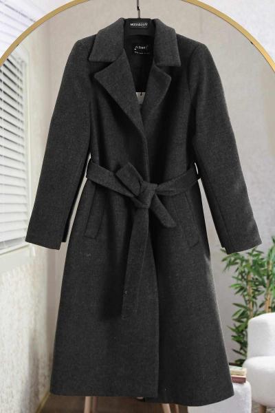 Kuşaklı Çift Cepli Erkek Yaka Kaşe Kaban Antrasit