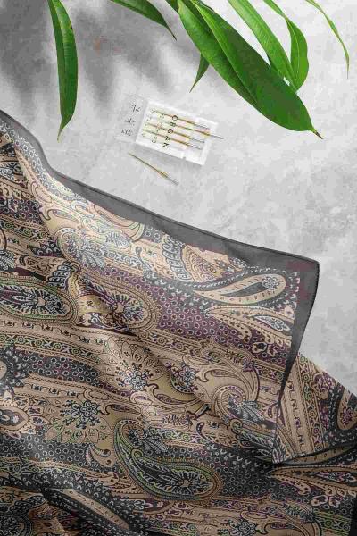 Hint Şal Desenli Şal Siyah Yeşil