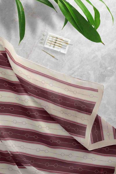 Hint İpek Desenli Şal Mürdüm