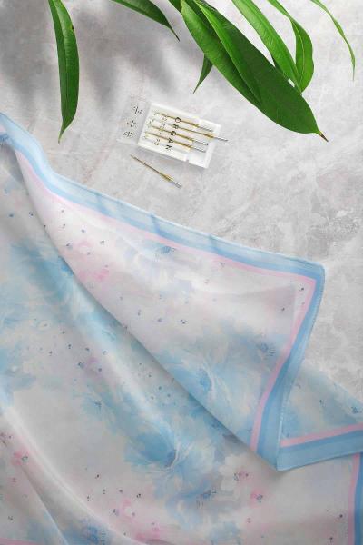 Aqa Soft Gonca Gül Desenli Şal Bebe Pembe