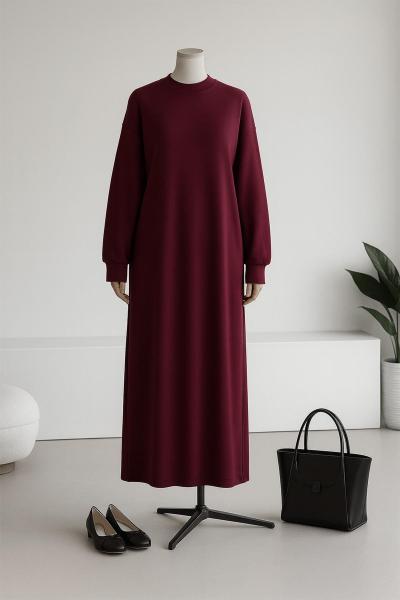 Salaş Basıc Aysho Elbise Bordo