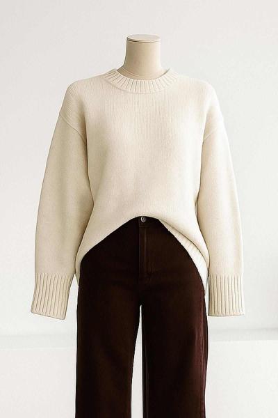 Sıfır Yaka Basıc Triko Tunik Taş