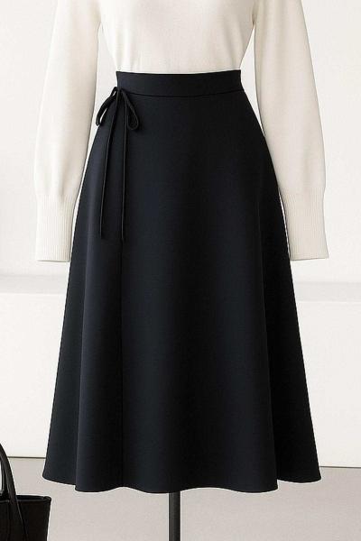 Bağlamalı Anvelop Scuba Etek Lacivert