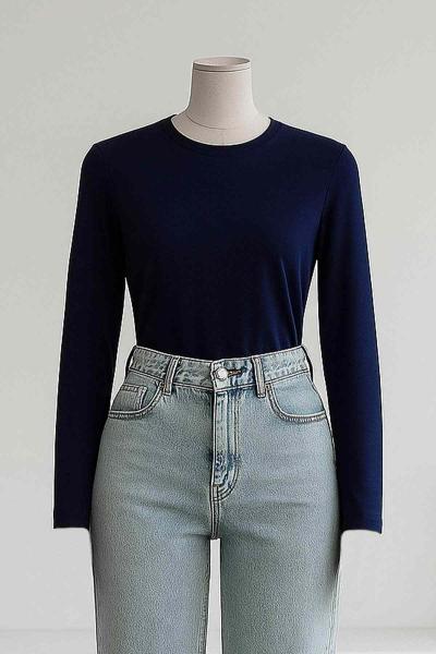 Bisiklet Yaka Battal Vizkon Bady Lacivert