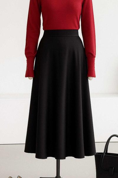 Büzgülü Kloş Bondid Etek Siyah
