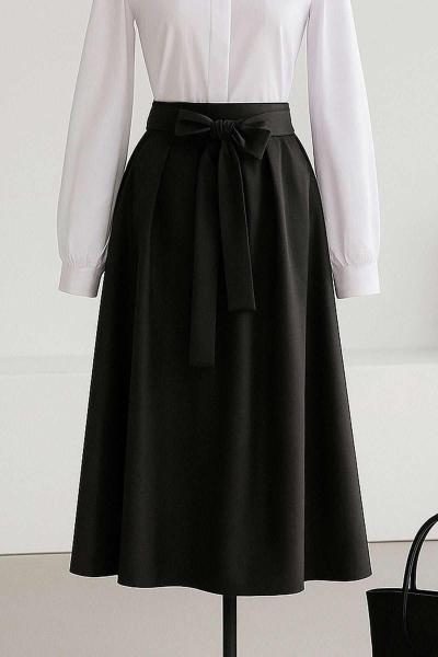 Yandan Bağlamalı Pileli Bondid Etek Siyah