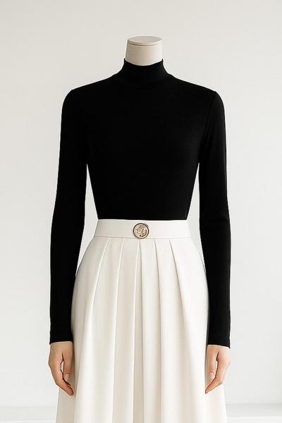 Dik Yakalı Çimalı Oysho Bady Siyah