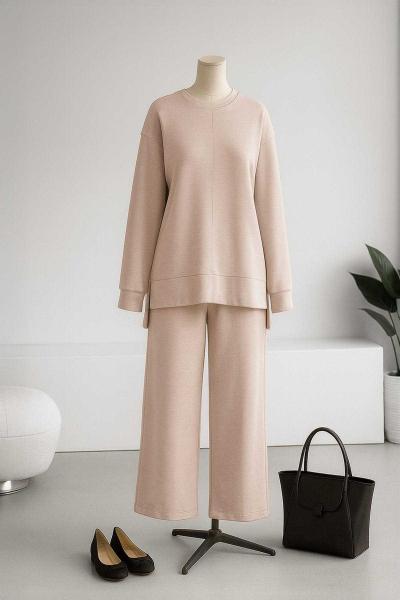 Arkası Uzun Dikişli Pantolonlu Oysho Takım Taş