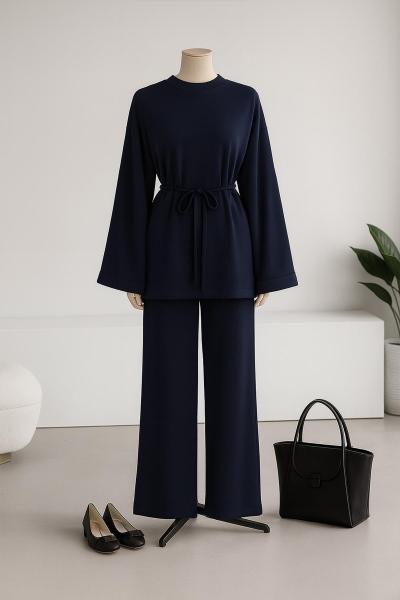 Duble Kol Yırtmaçlı Pantolonlu Oysho Takım Lacivert