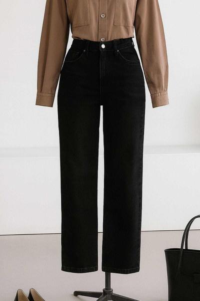 Mom Fit Kesik Paça Kot Pantolon Antrasit