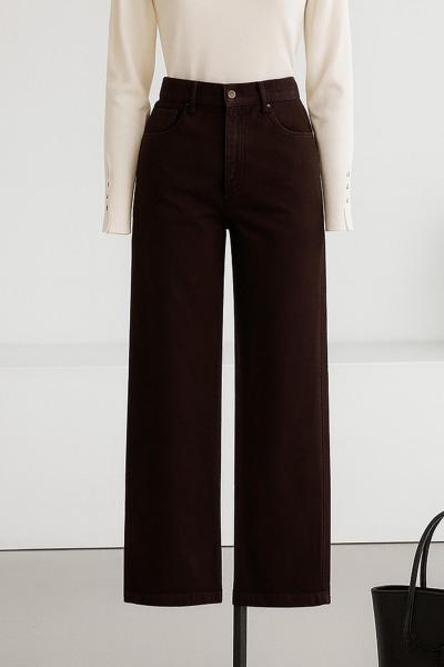 Bol Paça Relax Kot Pantolon Kahve