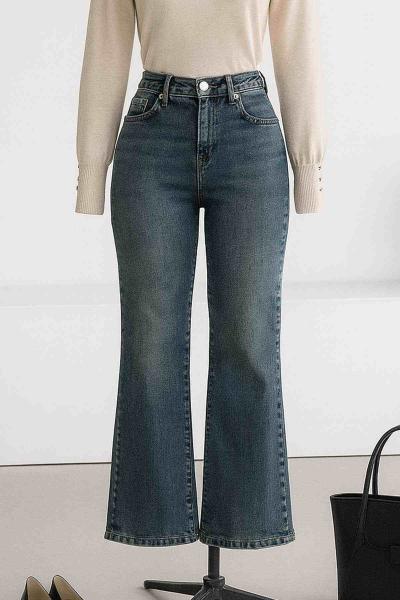 İspanyol Paça Skınny Kot Pantolon Orta Mavi