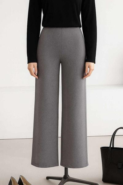 Beli Lastikli Selanik Örgü Pantolon Gri