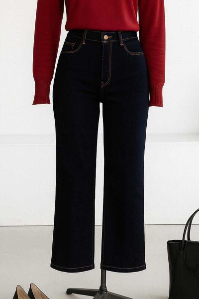 Bol Paça Palazzo Kot Pantolon Lacivert