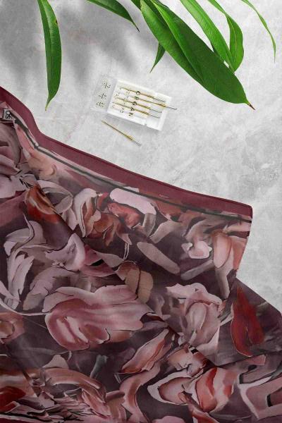 Krash Desenli Şal Bordo