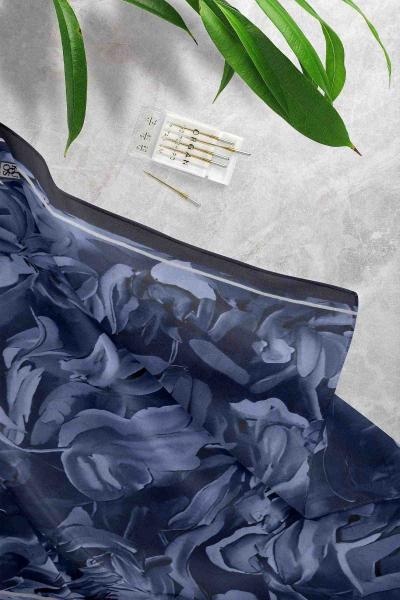 Krash Desenli Şal İndigo