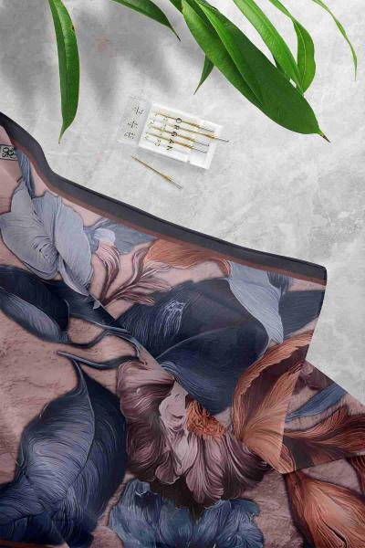 Krash Desenli Şal Lacivert