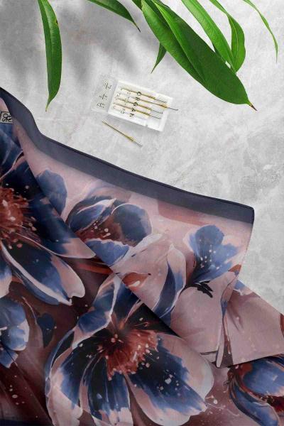 Krash Desenli Şal Lacivert