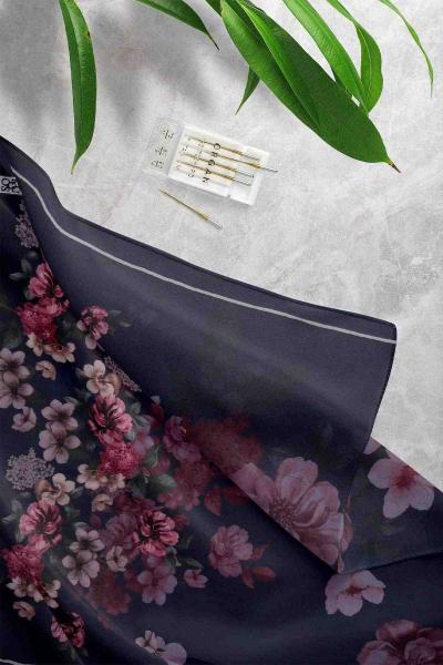 Krash Desenli Şal Lacivert