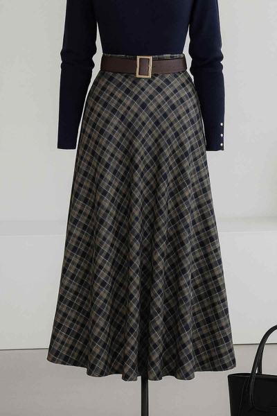 Beli Kemerli Ekoseli Çan Etek Adaçayı