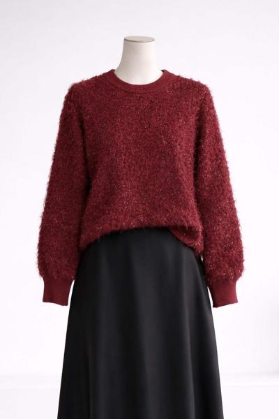 Ponponlu Sakalı Kısa Kazak Bordo