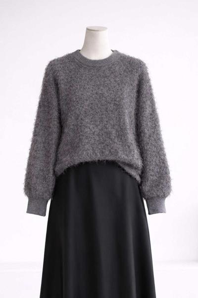 Ponponlu Sakalı Kısa Kazak Gri