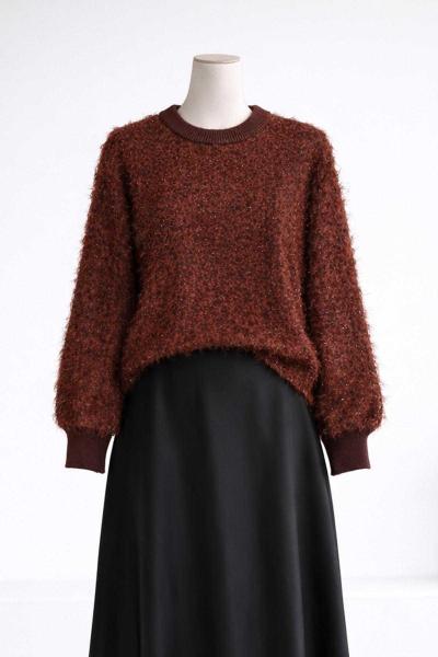 Ponponlu Sakalı Kısa Kazak Kahve