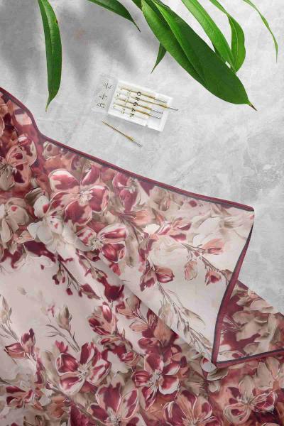 Aqa Soft Dijital Desenli Eşarp Bordo