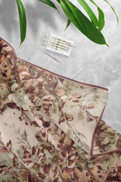 Aqa Soft Dijital Desenli Eşarp Kahve