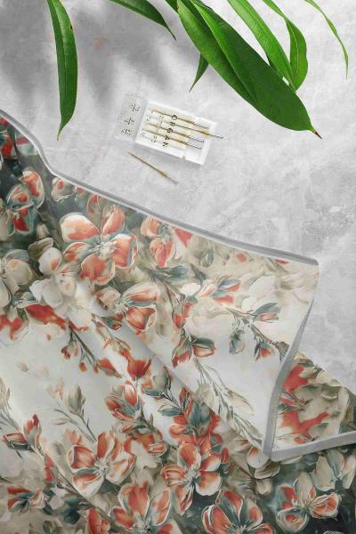 Aqa Soft Dijital Desenli Eşarp Adaçayı