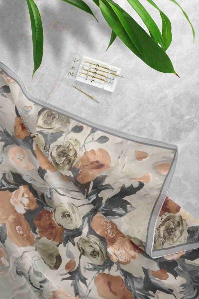 Aqa Soft Dijital Desenli Eşarp Adaçayı