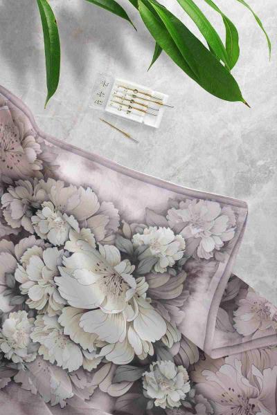 Aqa Soft Dijital Desenli Eşarp Vizon