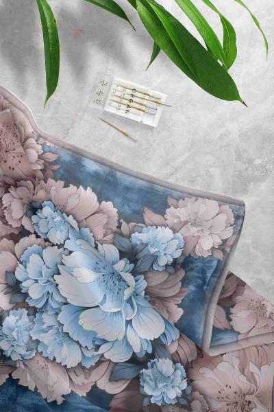 Aqa Soft Dijital Desenli Eşarp Koyu Vizon