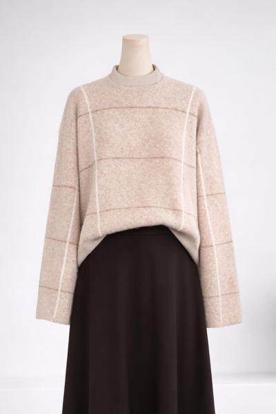 Ekoseli Elitli Triko Kazak Bej