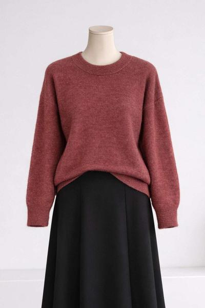 Bisiklet Yaka Elitli Setona Kazak Gül