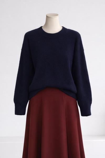 Bisiklet Yaka Elitli Setona Kazak Lacivert