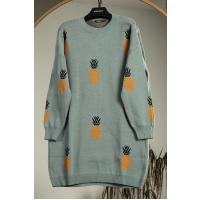 Ananas Desenli Triko Tunik_Mint