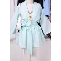 Bağlamalı Poplin Kimono_Açık Mint