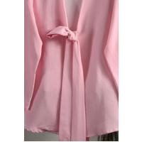 Beli Bağlamalı Keten Kimono_Açık Pembe