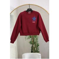 Yıldız Baskılı Crop Üç İplik Sweat_Bordo