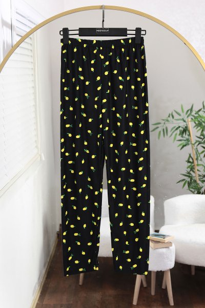 Ananas Desen Pijama Altı_Sarı Siyah